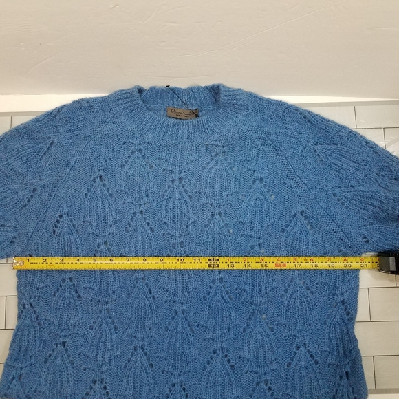 Elsamanda Pointelle Made in Italy Blue Sweater L - Picture 11 of 15
